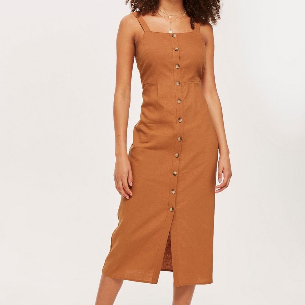 Topshop Button Through Midi Slip Dress